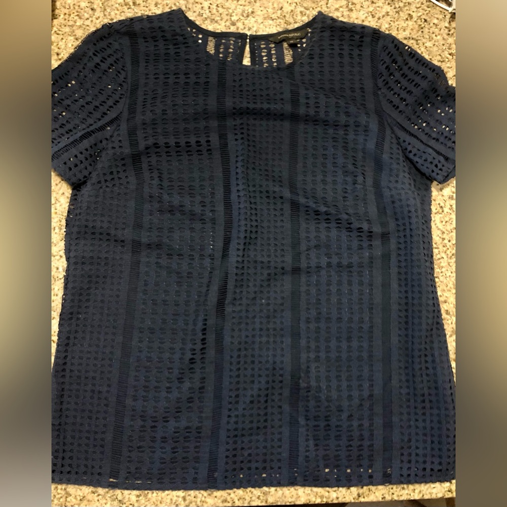 Banana Republic Navy Lace Blouse